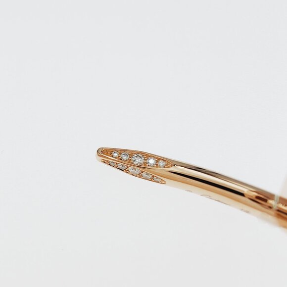 Cartier Juste un Clou Bracelet 18K Rose Gold with Diamonds Size 16 - Picture 12 of 14